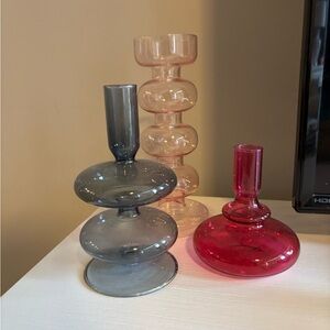 Set of 3 Anthropologie Candle Sticks